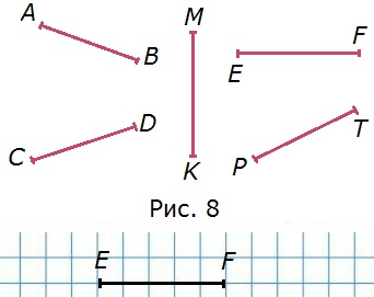Длина отрезка ef. Что такое равные отрезки в математике. Равные отрезки рисунок. С помощью циркуля Найдите равные отрезки. С помощью циркуля Найдите равные отрезки на рисунке 8.