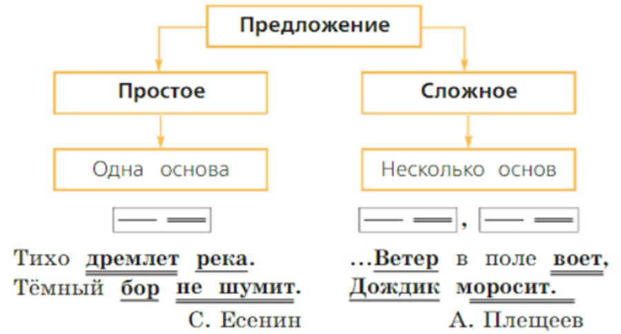 Разбор схемы Простое и сложное предложение с примерами