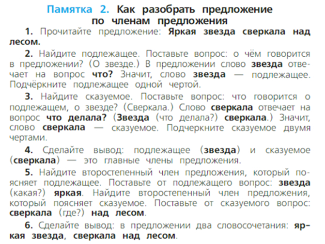 Памятка 2 Канакина 3 класс